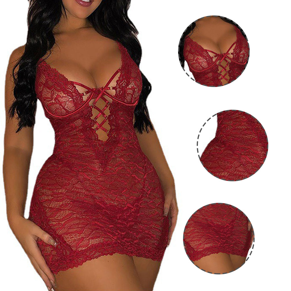 Women Plus Size Mesh Sling Babydoll