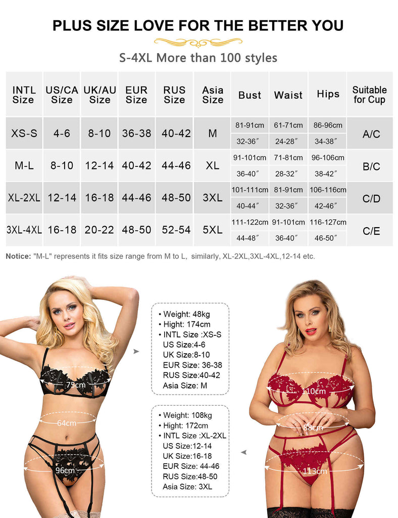 plus size Bra Set size