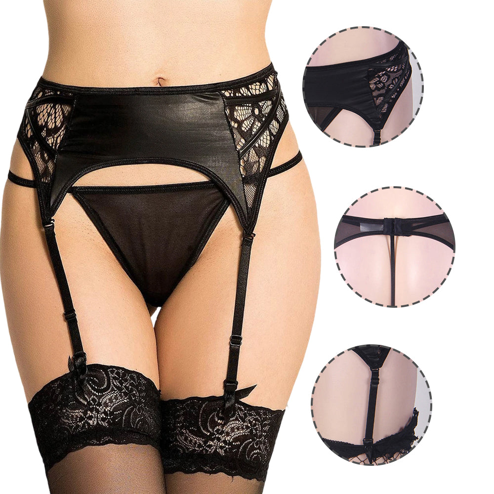 Women  Plus Size PU Leather Sexy Underwear Garter Belts